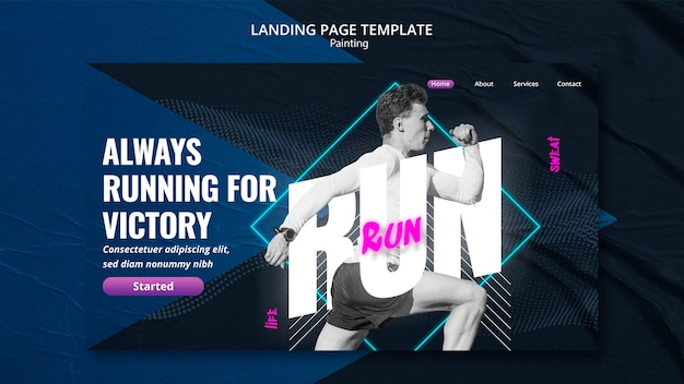 Sport concept landing page template