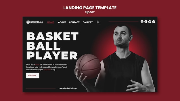 PSD sport concept landing page template