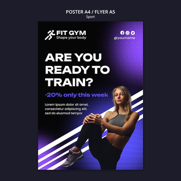 PSD sport concept poster template