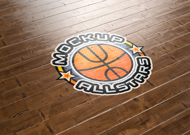 PSD sport court logo mockup