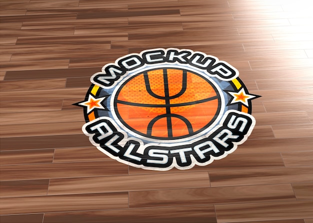 PSD sport court logo mockup