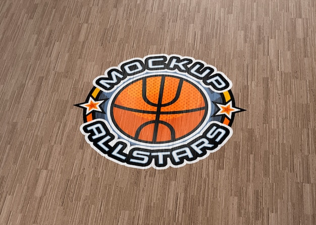 PSD sport court logo mockup