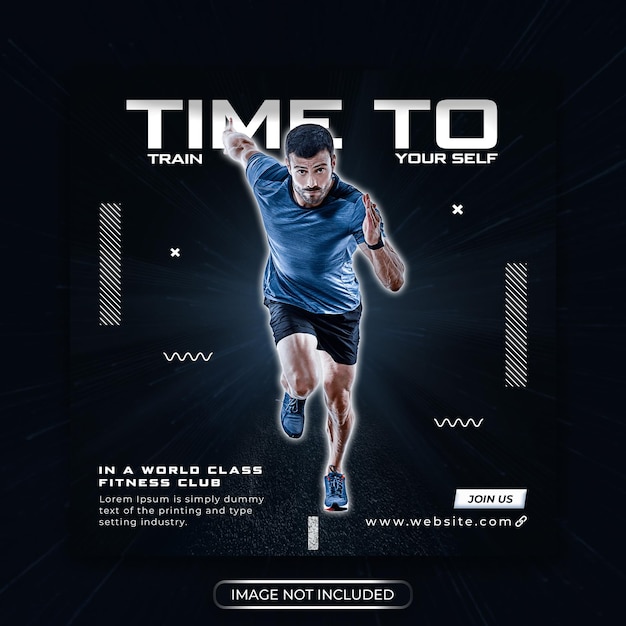 Sport en fitness sociale media en instagram postsjabloon premium psd Premium Psd