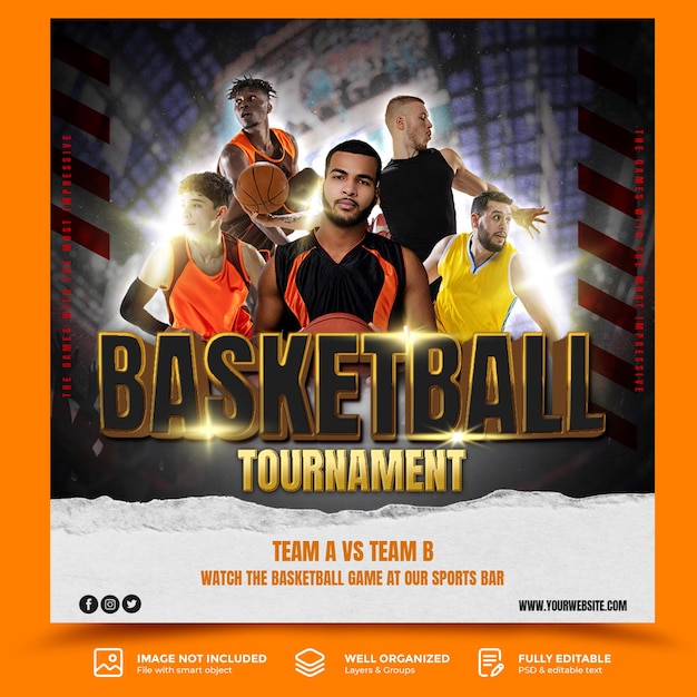 PSD sport event basketball tourament template