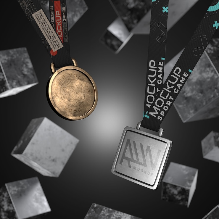 PSD sport games medal mockup