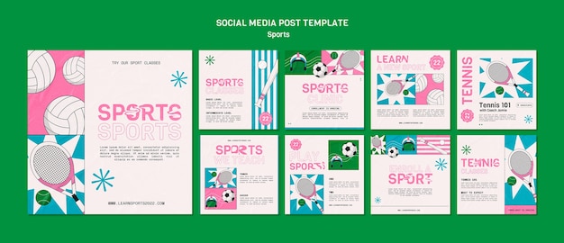 PSD sport instagram sociale media sjabloonontwerp