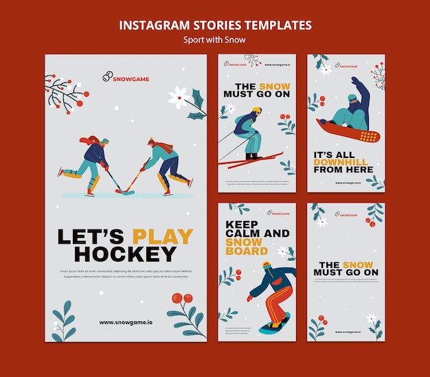 Sport instagram stories template design