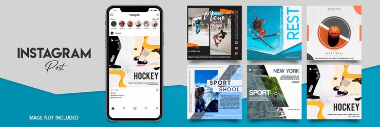 Sport instagram template set