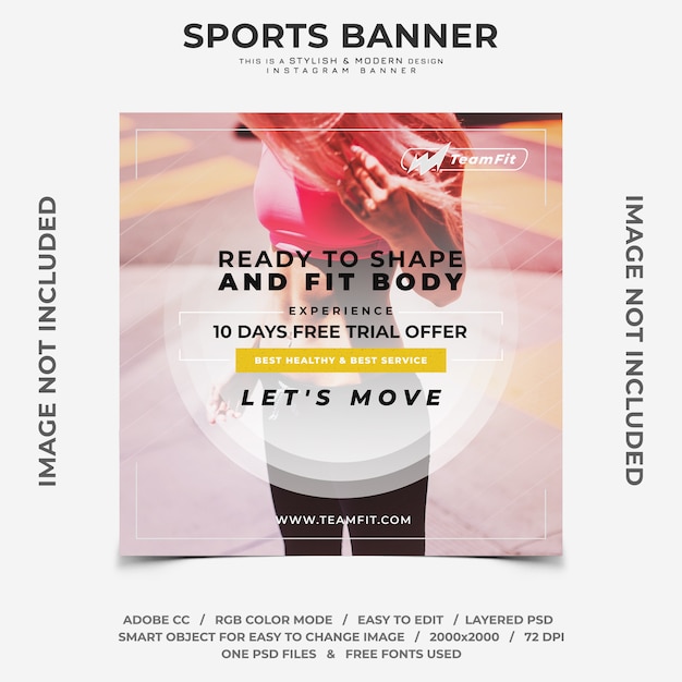 Sport korting instagram banner