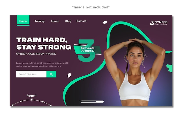 sport landing page template with photo