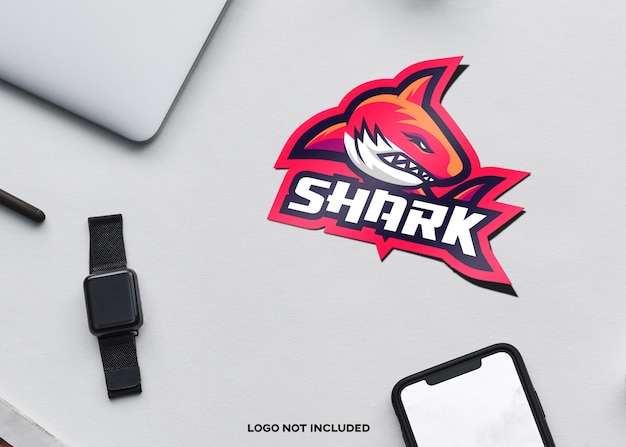 Sport logo sticker mockup