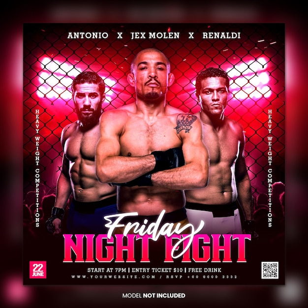 PSD sport mma flyer template