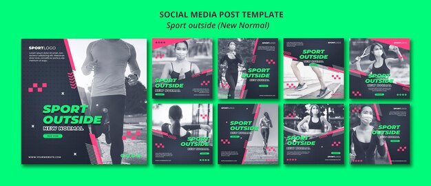 Sport outside concept social media post