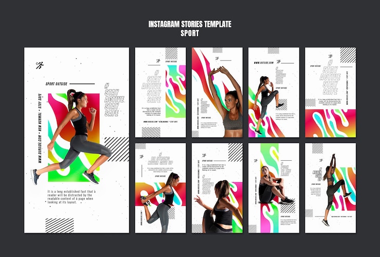 PSD sport outside instagram stories template