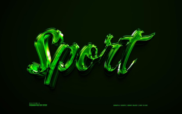 PSD Спорт премиум редактируемый 3d текстовый эффект psd