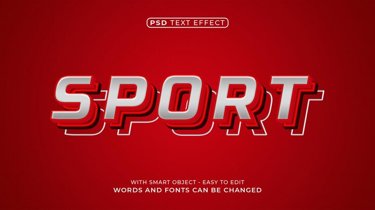 PSD sport psd efekt tekstowy