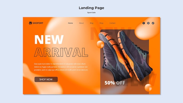 PSD sport sale landing page template