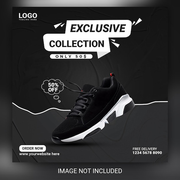 Sport shoe summer sale modern social media post design and web banner template