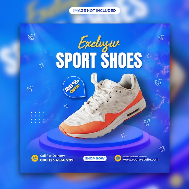 Vendita di scarpe sportive instagram post e design esclusivo di banner per post sui social media