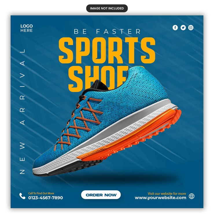 Sport shoes sale for Instagram social media post template design