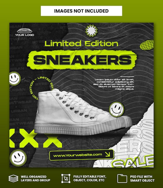 Sport shoes sale for social media instagram post or square banner template design