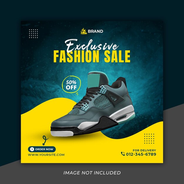 PSD vendita di scarpe sportive social media instagram post template premium psd