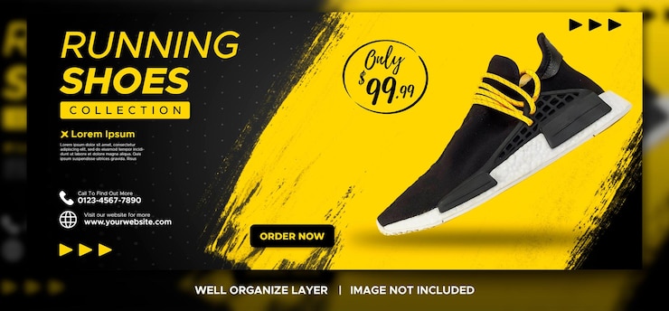 PSD sport shoes sale for social media post and facebook banner web banner template