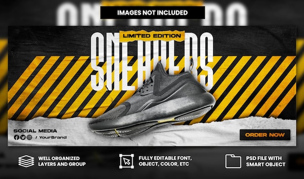 PSD sport sneakers shoes sale for social media instagram post and facebook web banner template