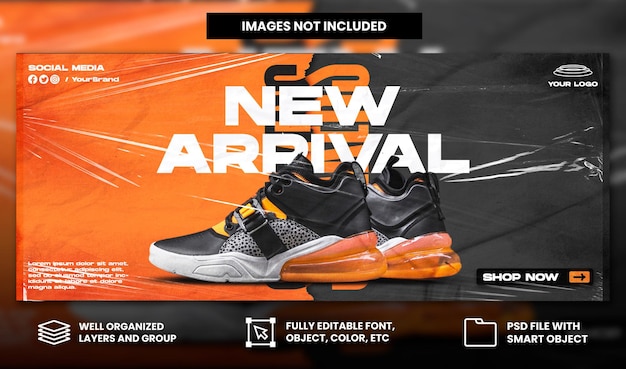 Sport sneakers shoes sale for social media instagram post and facebook web banner template