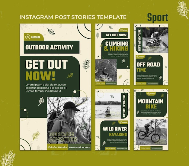 PSD sport social media stories