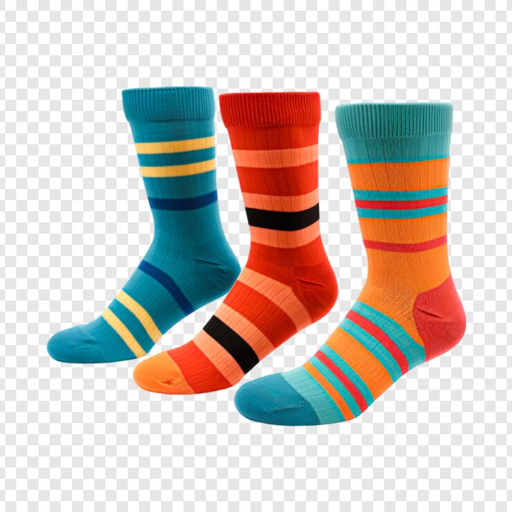 PSD sport socks isolated on transparent background