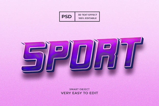 Sport speedy bewerkbare mockup met 3d-tekststijleffect