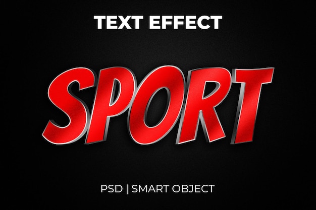 PSD effetto testo in stile sportivo