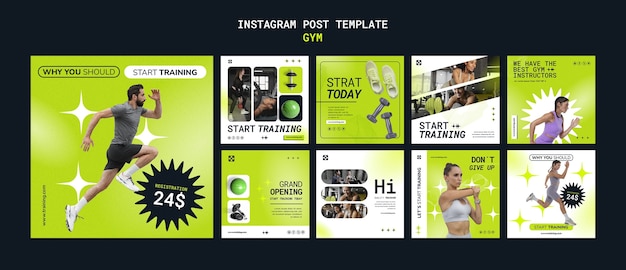 Sport training  instagram posts template