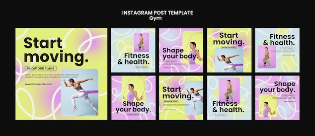 PSD sport training  instagram posts template