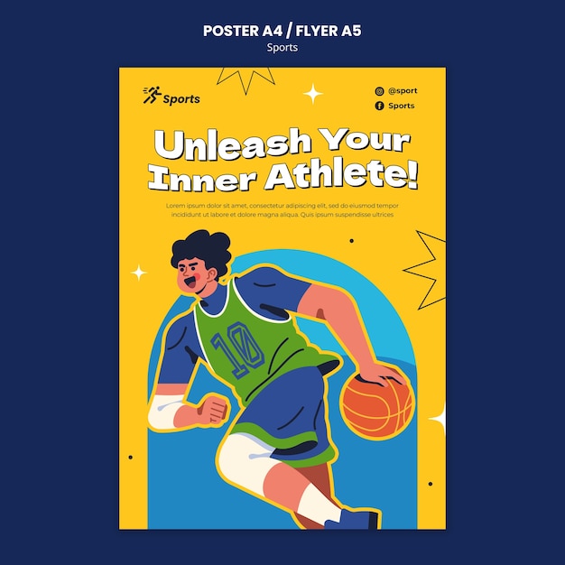 Sport training poster template