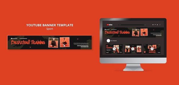 Sport training youtube banner template