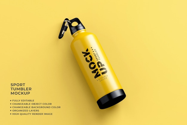 Sport tumbler mockup colore variabile render realistico