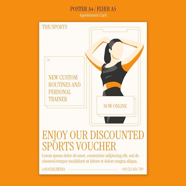 Sport voucher template design