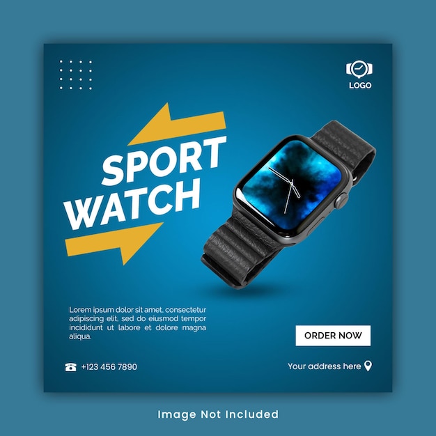 PSD sport watch instagram post template