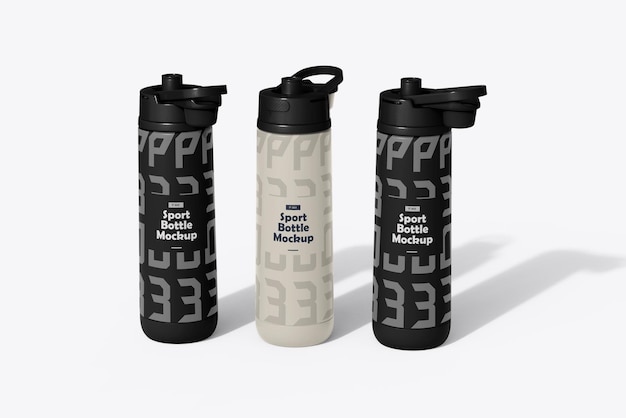 PSD mockup del marchio della bottiglia d'acqua sportiva