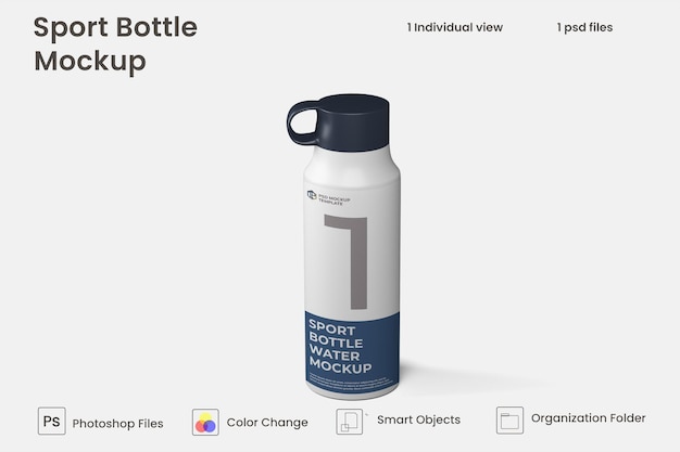 スポーツウォーターボトルモックアップ無料psd