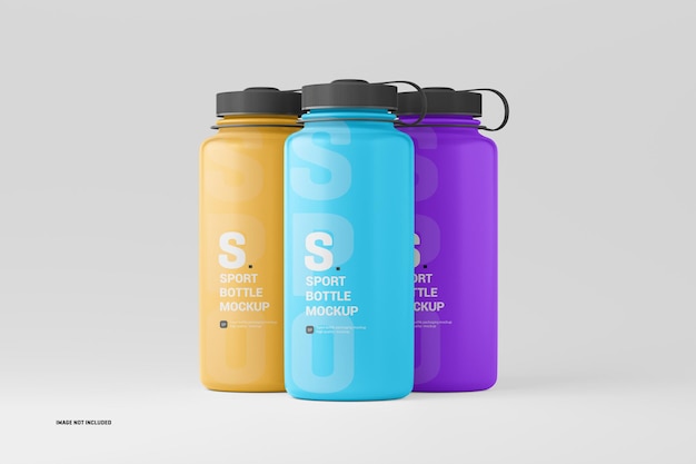 PSD mockup di bottiglia d'acqua sportiva