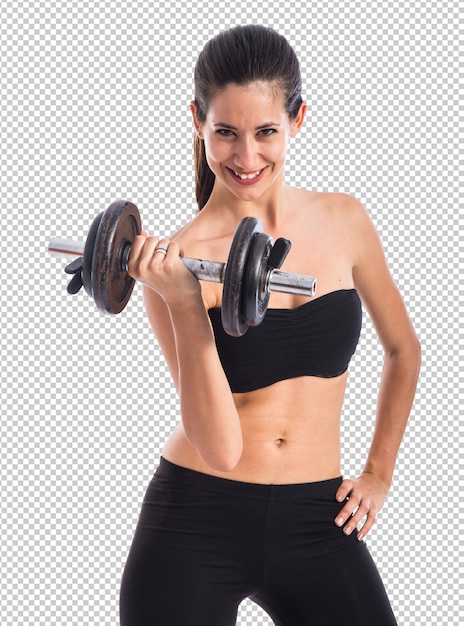 PSD sport woman doing weightlifting