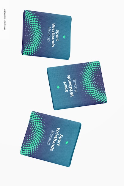 sport wristbands mockup, falling