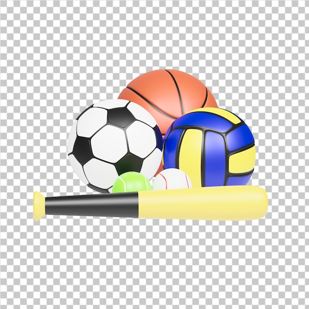 Sportartikelen 3D illustratie