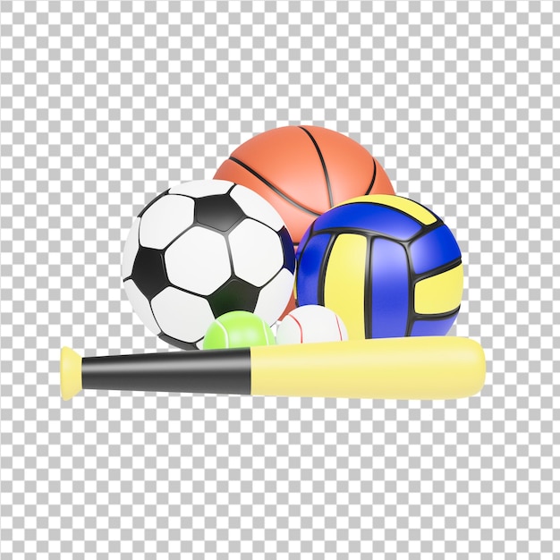 PSD sportartikelen 3d illustratie