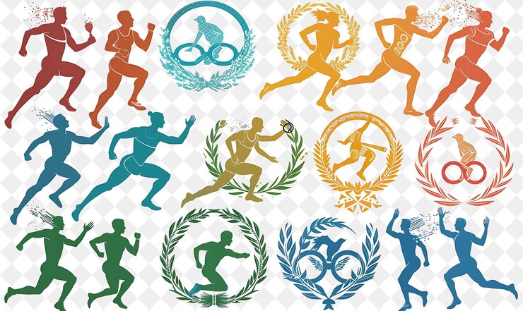 PSD sporters die deelnemen aan de olympische spelen ontwerp is energe flat illustratie festival van de wereld