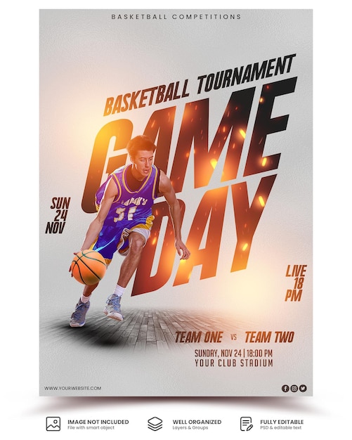 Sporting event poster a4 template