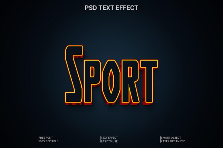 PSD sportowy styl efektu tekstowego psd 3d